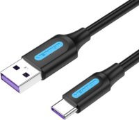 Vention CORBF USB Type-A apa - USB Type-C apa Adat és töltő kábel - Fekete (1m)