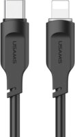 Usams US-SJ566 USB-C apa - Lightning apa 2.0 Adat és töltőkábel - Fekete (1.2m)