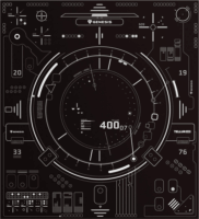 Genesis Tellur 400 Square HUD Gamer szőnyeg - Fekete/Fehér (110x100 cm)