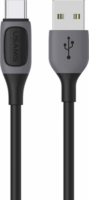 Usams Jelly Series USB-A apa - USB-C apa 2.0 Adat és töltőkábel - Fekete (1m)