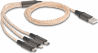 Delock 88158 USB-A apa - USB-C/Micro USB/Lightning apa RGB megvilágítású töltőkábel (1.2m)