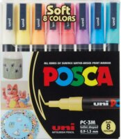 Uni Posca PC-3M Dekormarker készlet - Vegyes pasztell színek (8 db / csomag)