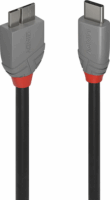 Lindy Anthra Line USB-C apa - Micro USB SuperSpeed apa 3.2 Gen 1 Adat és töltőkábel - Fekete (2m)
