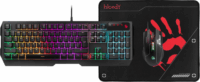A4Tech Bloody B1700 Vezetékes Gaming Billentyűzet + Egér + Egérpad (Fekete) - Angol (US)