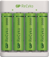 GP Eco E411 4x AA/AAA NiMH Akkumulátor töltő + 4db elem (4x AA - 2000mAh)