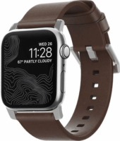 Nomad Leather Strap Apple Watch Bőr szíj 49/45/44/42mm - Barna/Ezüst