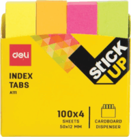 Deli Stick Up neon papír jelölőcímke - Többszínű ( 4x100 lap/tömb)