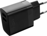 Fixed Dual Travel 2x USB Type-A Hálózati töltő + MicroUSB kábel - Fekete (17W)