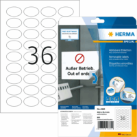 Herma 40,6x25,4 mm Ovális Címke tintasugaras és lézer nyomtatóhoz (900 címke / csomag)