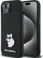 Karl Lagerfeld Choupette Metal Pin Apple iPhone 15 Tok - Fekete