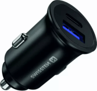 Swissten SW-CCH-ME2 USB-A / USB-C Autós töltő - Fekete (36W)