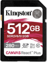 Kingston 512GB Canvas React Plus SDXC UHS-II CL10 Memóriakártya