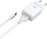 XO L99 USB Type-A Hálózati töltő + XO NB103 Lightning kábel - Fehér (5V / 2.4A)