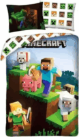 Minecraft: Steve és Alex állatokkal kétrészes ágyneműhuzat garnitúra (140 x 200 cm)