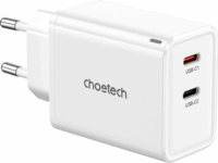 Choetech PD6013 2x USB Type-C GaN Hálózati töltő - Fehér (65W)