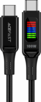 Acefast C7-03 USB-C apa - USB-C apa Adat és töltő kábel - Fekete (1.2m)