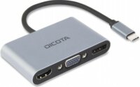 Dicota D32064 USB-C apa - HDMI/DisplayPort/VGA/USB-A/USB-C anya Adapter