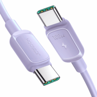 JoyRoom S-CC100A141P USB Type-C apa - USB Type-C apa Adat és töltő kábel - Lila (1.2m)