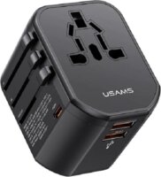 Usams 2xUSB-A/USB-C T59 univerzális utazó töltő - Fekete (20W)