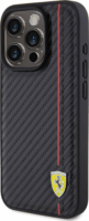 Ferrari Carbon Vertical Red Line Apple iPhone 15 Pro Tok - Fekete