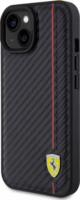 Ferrari Carbon Vertical Red Line Apple iPhone 15 Tok - Fekete