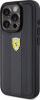 Ferrari Hot Stamp Groove Pattern Apple iPhone 15 Pro Tok - Fekete