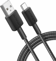 Anker 322 USB-A apa - USB-C apa 2.0 Adat és töltő kábel - Fekete (90cm)