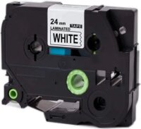White Box (Brother TZe251) Feliratozógép szalag 24mm / 8m - Fehér alapon fekete