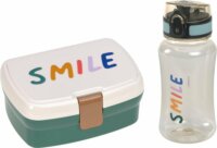 Lassig Little Gang Smile Műanyag ételtároló 3,3L + kulacs 0,46L - Zöld