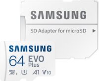 Samsung 64GB Evo Plus microSDXC UHS-I CL10 Memóriakártya + Adapter