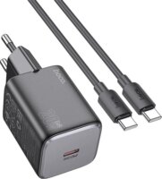 HOCO N40 USB-C Hálózati Töltő Adapter 20W + USB-C kábel - Fekete