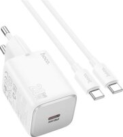 HOCO N40 USB-C Hálózati töltő + USB-C kábel - Fehér (20W)