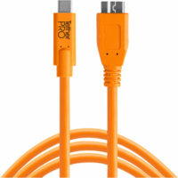 Tether Tools USB-C apa - MicroUSB-B apa 3.0 Adat és töltő kábel - Narancssárga (4.6m)