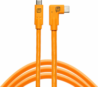 Tether Tools TetherPro USB-C apa - USB-C apa 90° 2.0 Adat és töltő kábel - Narancssárga (4.6m)