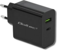 Qoltec 51717 USB-A / USB-C Hálózati gyorstöltő Adapter 45W - Fekete