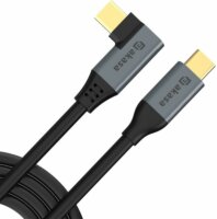 Akasa CBUB68 USB-C apa - USB-C apa 90° 2.0 Adat és töltő kábel - Fekete (1m)