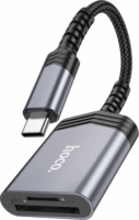 HOCO UA25 2in1 USB-C Külső kártyaolvasó - Szürke/Fekete