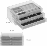 Springos HA1045 Fiókos Ékszerdoboz 23 x 14 x 11 cm - Átlátszó