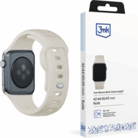 3mk Silicone Apple Watch S4/S5/S6/S7/S8/S9/SE/Ultra Okosóra Szíj 42/44/45/49mm - Bézs