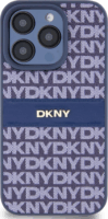 DKNY iPhone 15 Pro Max Ismétlődő mintás PU Bőr Telefon tok - Kék