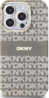 DKNY iPhone 14 Pro Max MagSafe Mintás középcsíkkal PC TPU Telefon tok - Bézs