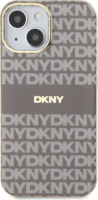 DKNY iPhone 14 MagSafe Mintás középcsíkkal PC TPU Telefon tok - Bézs