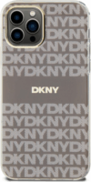 DKNY iPhone 12 / 12 Pro MagSafe Mintás középcsíkkal PC TPU Telefon tok - Bézs