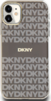 DKNY iPhone 11 MagSafe Mintás középcsíkkal PC TPU Telefon tok - Bézs