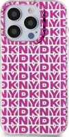 DKNY iPhone 15 Pro Ismétlődő mintás PC TPU Telefon tok - Pink