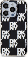 DKNY iPhone 14 Pro Max Kockás mintás PC TPU Telefon tok - Fekete