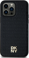 DKNY Samsung S24 / S921 MagSafe Fém LOGO keménykeretes bőr Telefon tok - Fekete