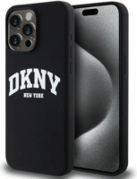 DKNY iPhone 15 Pro Max MagSafe Arch LOGO keménykeretes Szilikon Telefon tok - Fekete