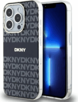 DKNY iPhone 15 Pro Max MagSafe Mintás középcsíkkal PC TPU Telefon tok - Fekete