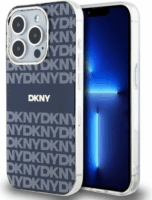 DKNY iPhone 15 Pro Max MagSafe Mintás középcsíkkal PC TPU Telefon tok - Kék